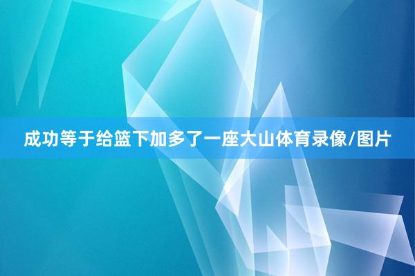 成功等于给篮下加多了一座大山体育录像/图片