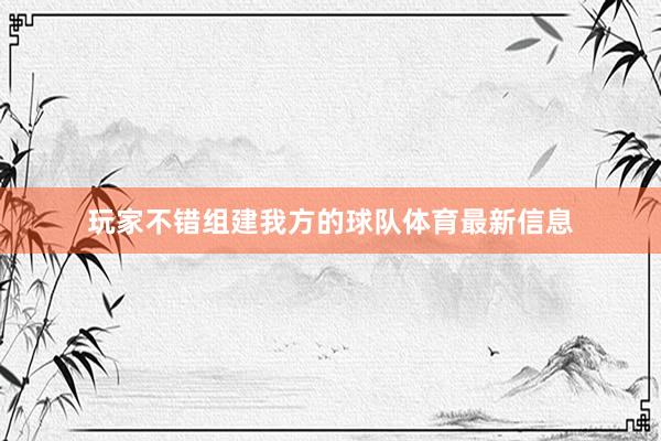 玩家不错组建我方的球队体育最新信息