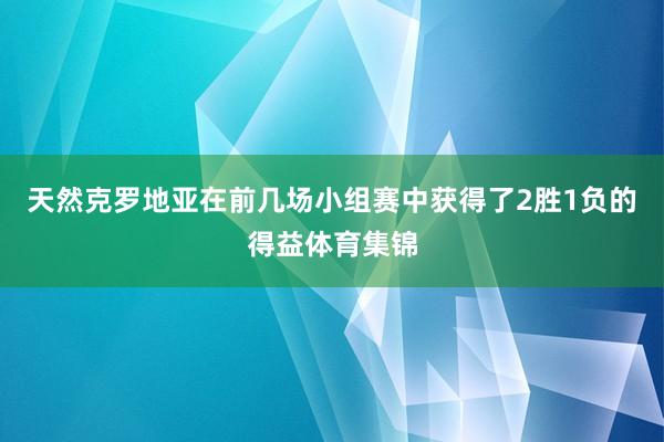 天然克罗地亚在前几场小组赛中获得了2胜1负的得益体育集锦